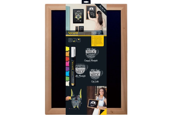 SECURIT Kreidetafel WOODY WBW-TE-30 teak 40x30x1cm