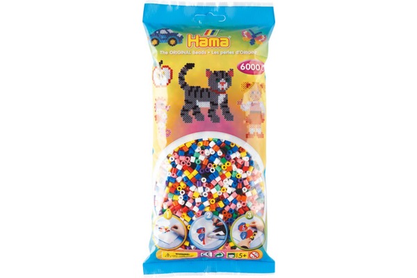 HAMA Bügelperlen Midi G1012050 Mix 00, assortiert 6000 Stück