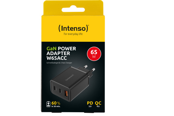 INTENSO Power Charger 65W GaN black 7806510 65W, 2 x USB-C 1 x USB-A