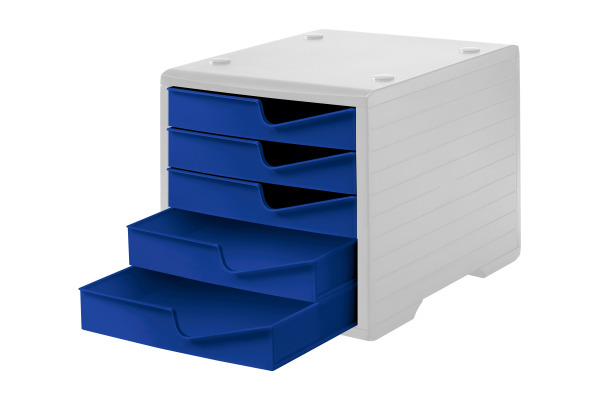 STYRO Styroswingbox 275-8430 grau/blau 5 Schubladen
