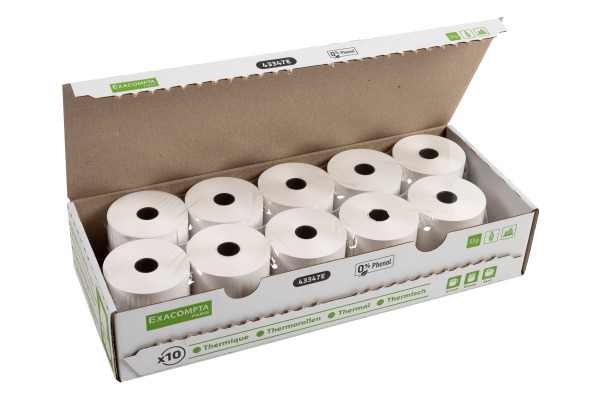 EXACOMPTA Rolle Thermopapier 10 Stk. 43347E 57x60mmx44m für Kasse