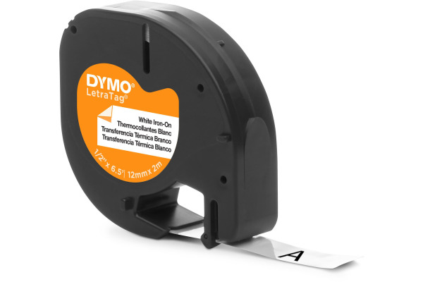 DYMO Schriftband LetraTag weiss S0718850 aufbügelbar 12mmx2m