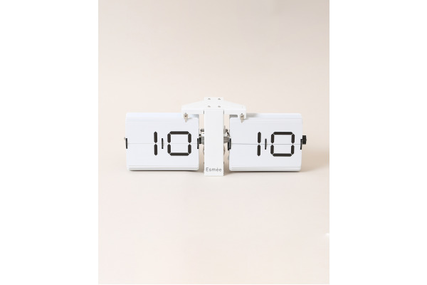ESMEE Wanduhr Flip Clock 240.006.0 weiss