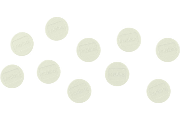 NOBO Magnet rund 13mm 1915287 weiss 10 Stück