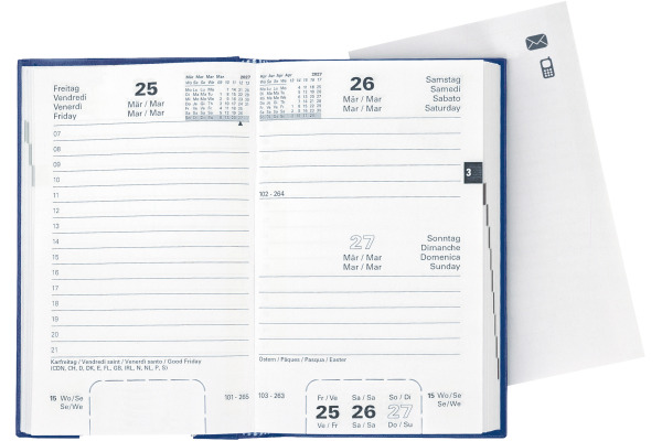 BIELLA Geschäftsagenda Disponent 2027 807401050 1T/1S blau ML 10.1x16cm