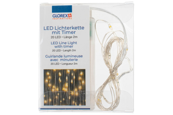 GLOREX LED Lichterkette 2m 61210534 warmweiss 20-teilig