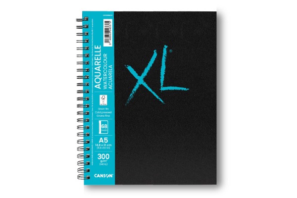 CANSON XL Aquarell Book A5 31200L013 68 Blatt, weiss, 300g