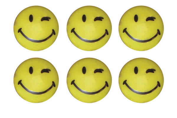 FRANKEN Magnete Smilies HM30S/6 6 Stk.gelb 30mm