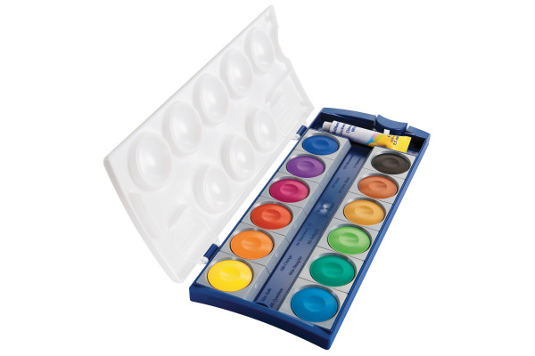 PELIKAN Deckfarben 735K/12 12 Farben Deckweiss