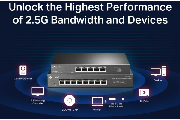 TP-LINK 2.5G Multi-GB Switch TL-SG108M 8-Port