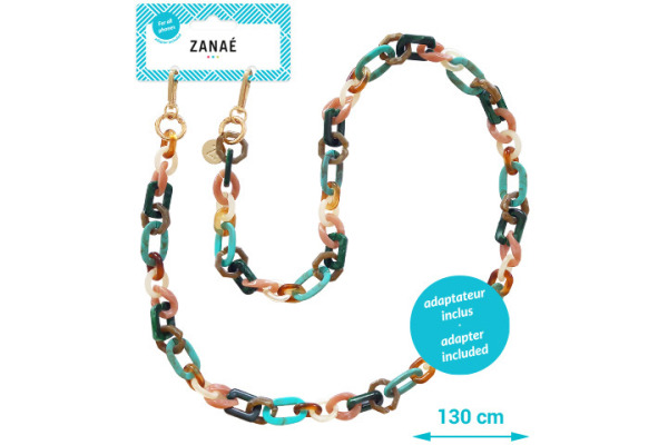 ZANAÉ Phone Necklace Blue Land 18330 Karma colored