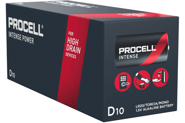 DURACELL Batterie PROCELL 15476mAh PC1300 D, LR20, 1.5V 10 Stück