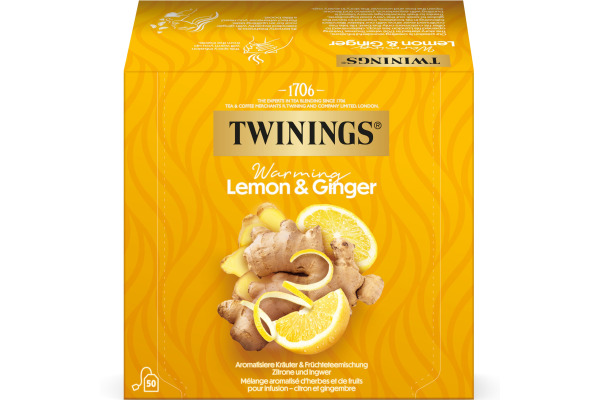 TWININGS Warming Zitrone & Ingwer 100016323 Beutel 1.5g, 50 Stk.