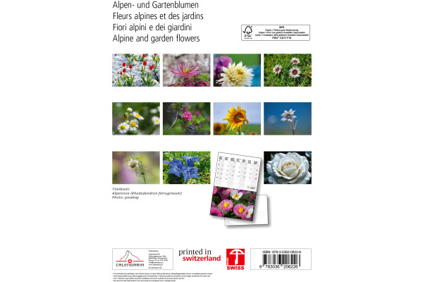 CALENDARI Bildkalender 2027 36206226 Alpenblumen ML 14.8x22cm
