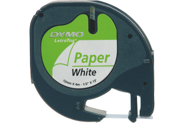 DYMO Schriftband LetraTag weiss S0721510 Papier 12mmx4m