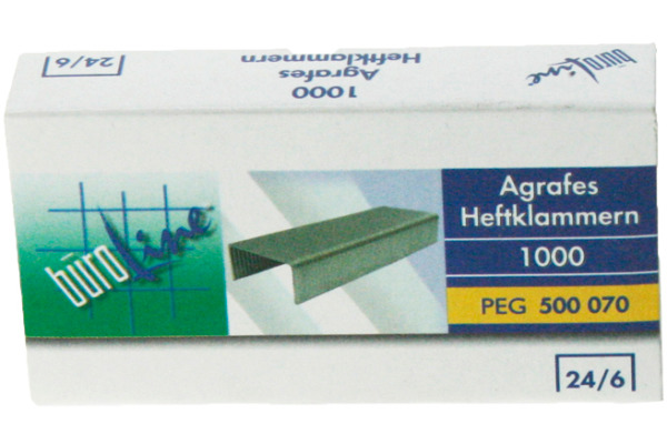 BÜROLINE Heftklammern 24/6mm 500070 1000 Stück
