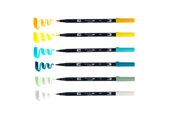 TOMBOW Dual Brush Pen ABT ABT-6PLEM Lemon Squeezy 6 Stück