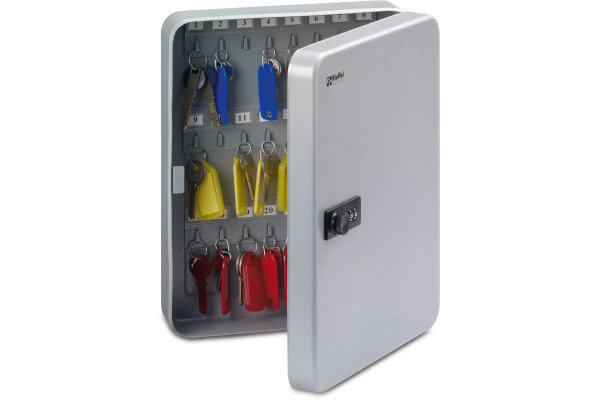 RIEFFEL Schlüsselkasten VT silber A19120 30×24×8cm 46 Haken