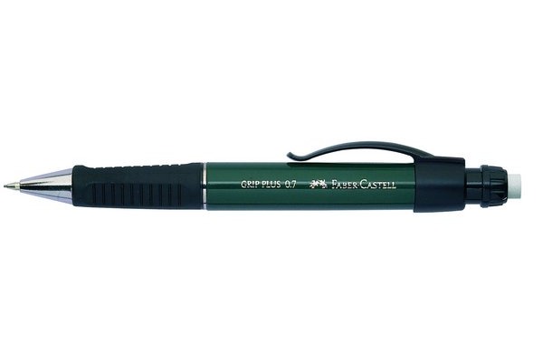 FABER-CA. Druckbleistift GRIP PLUS 0.7mm 130700 metallic-grün, Radierer