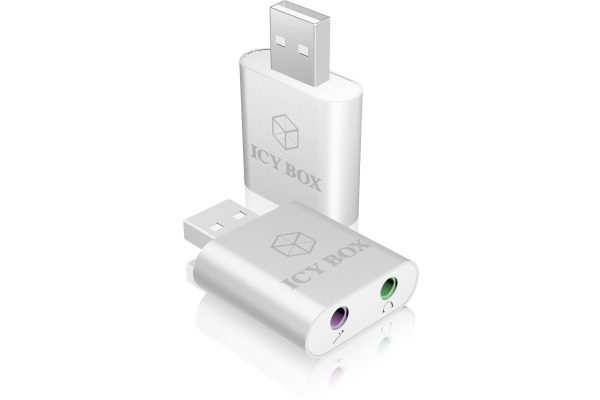 ICY BOX Head- & Microphone Adapter IBAC527 2x 3.5 mm jack to usb 2.0