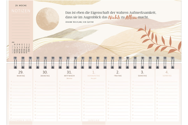 ARS EDITI Tischkalender 2027 13930 Einatmen DE 29.7x11.5cm