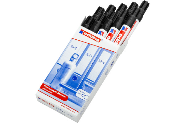 EDDING Permanent Marker 3000 1.5-3mm 3000-1 schwarz, 10 Stück
