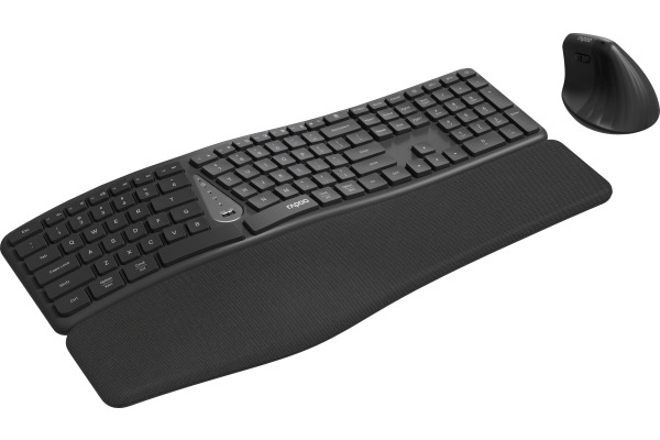 RAPOO 8810M Ergonomic Deskset 13115 Wireless, Grey