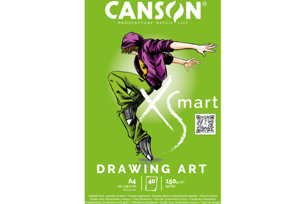 CANSON Zeichenblock Drawing Art A4 32250P002 blanko, 150g 40 Blatt