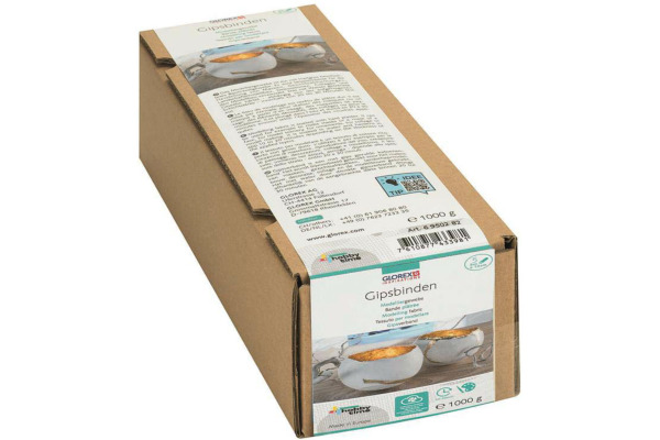 GLOREX Gipsbinden 10cmx5m 6950282 Modelliergewebe 5 Rollen