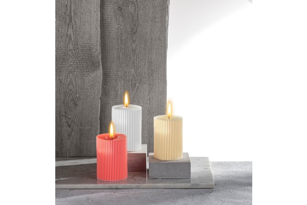 GLOREX Kerzengiessform 7x10.5cm 69732094 Zylinder mit Rillen