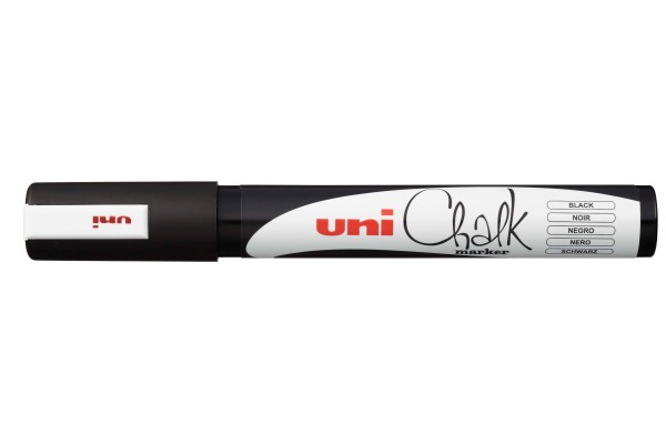 UNI-BALL Chalk Marker 1.8-2.5mm PWE5M schwarz, Rundspitze