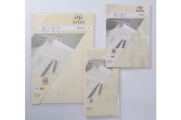 ARTOZ Papier Antiqua A4 108796142 90g, chamois 5 Blatt