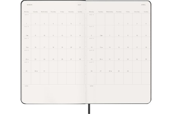 MOLESKINE Agenda Classic Large 2027 DHB12WN3Y 1W/1S schwarz HC 13x21cm