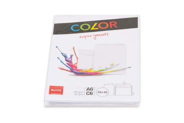 ELCO Couverts/Karten COLOR C6/A6 74834.10 weiss 2x10 Stück