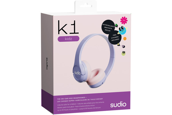 SUDIO Open-ear Headphone K1PUR k1 kidz, Purple, Wireless