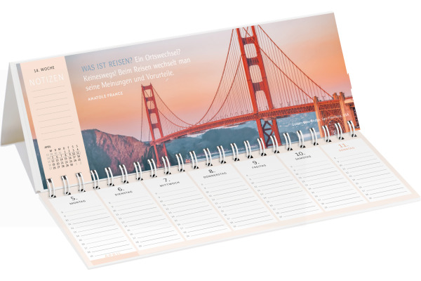 ARS EDITI Tischkalender 2027 13927 Reiseträume DE 29.7x11.5cm