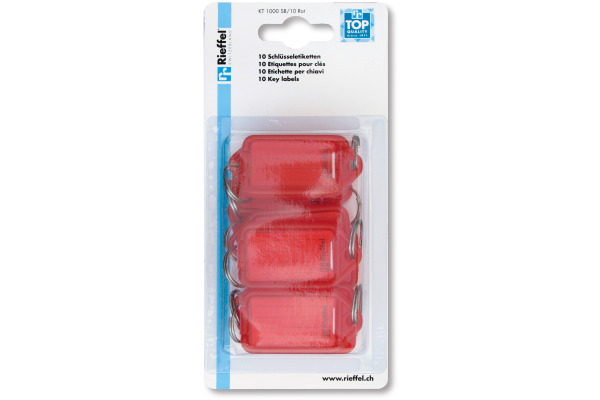 RIEFFEL Schlüsseletiketten 38x22mm A15828 rot 10 Stück