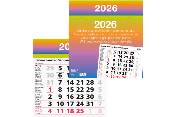 BIELLA Abreissblock Nr.15 2026 889015000 1M/1S farbig ML 19.8x20.5cm