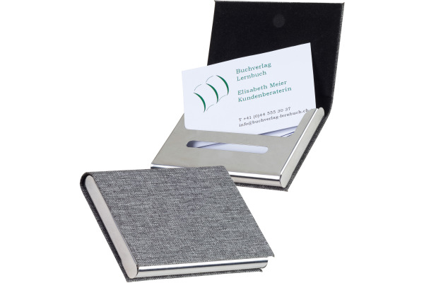 KOLMA Visitenkartenhalter RPET 14.303.03 grau 20 Karten 9.6x6.2x1.5cm