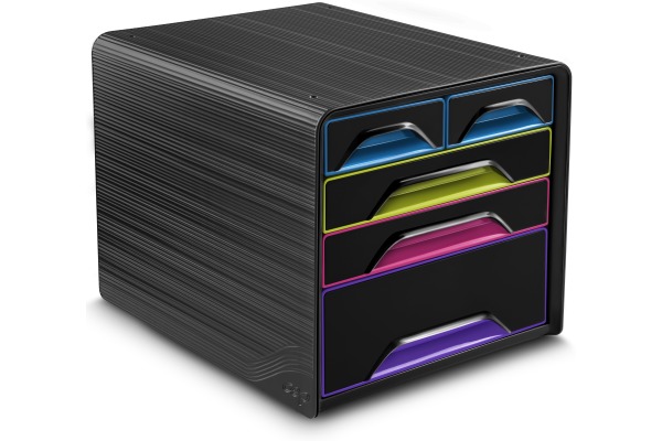 CEP Schubladenbox Smoove Gloss 7-213 schwarz/bunt 5 Schubl.