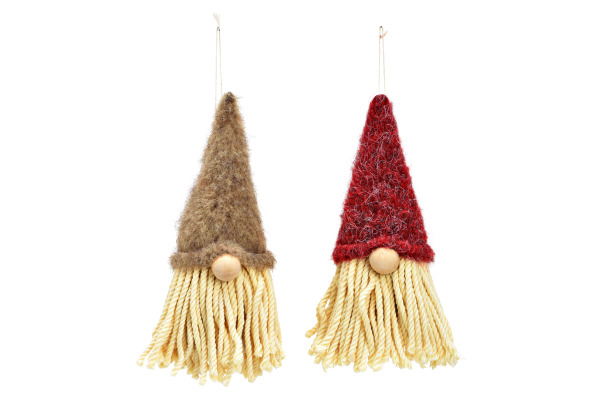 ROOST Weihnachtsanhänger 7x15x7cm 10043962 Wichtel, rot/braun assortiert