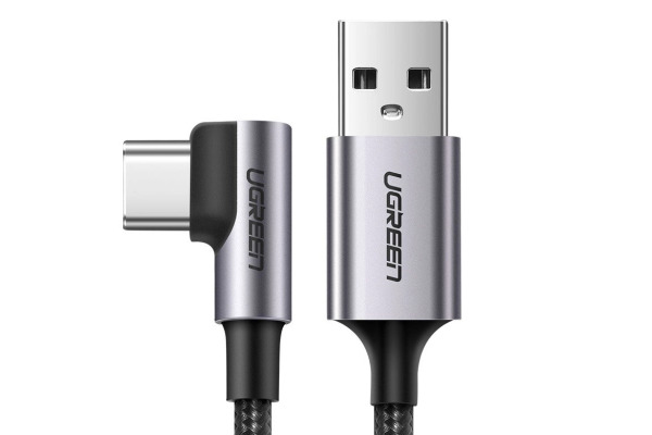 UGREEN USB-A to USB-C Cable 2m 50942 Right Angle, Space Gray