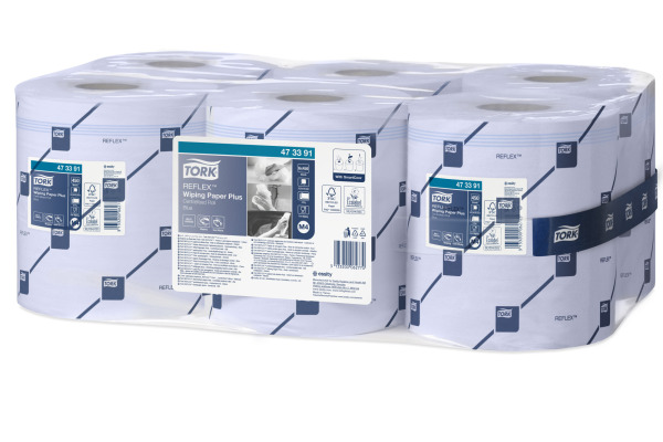 TORK Papierwischtücher M4 Reflex 473391 blau 6 Rollen a 150m