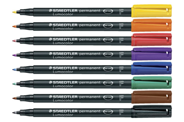 STAEDTLER Lumocolor permanent F 318 WP8 8 Farben ass.