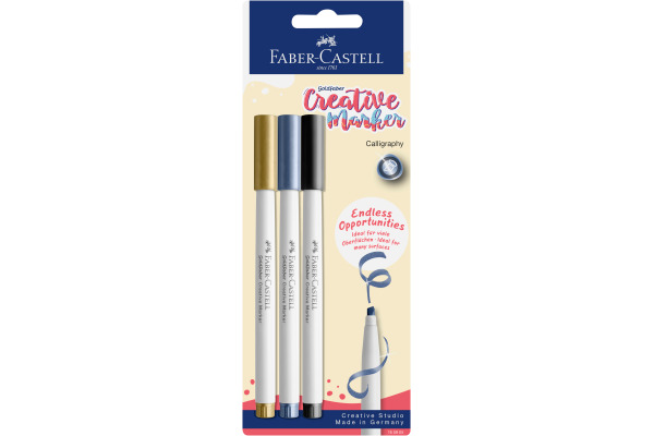 FABER-CA. Creative Marker Keilspitze 160905 Metallic Farben 3 Stück