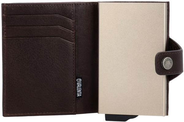 VALENTA Card Case Plus Wallet Luxe 589512 Chocolate