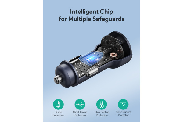 AUKEY Enduro Dual Car Charger CC-Y23 65W, USB C, PD, Black