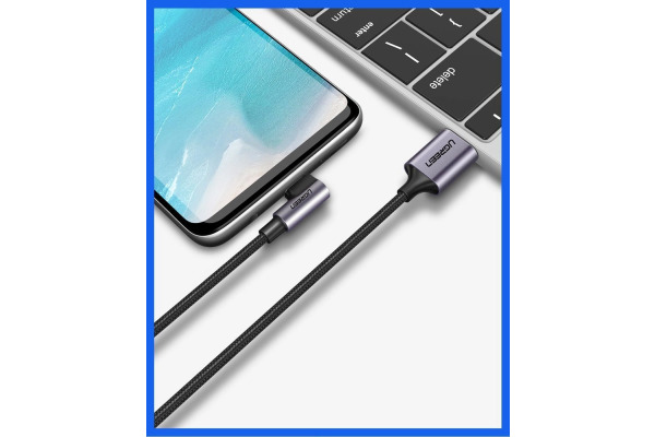 UGREEN USB-A to USB-C Cable 2m 50942 Right Angle, Space Gray