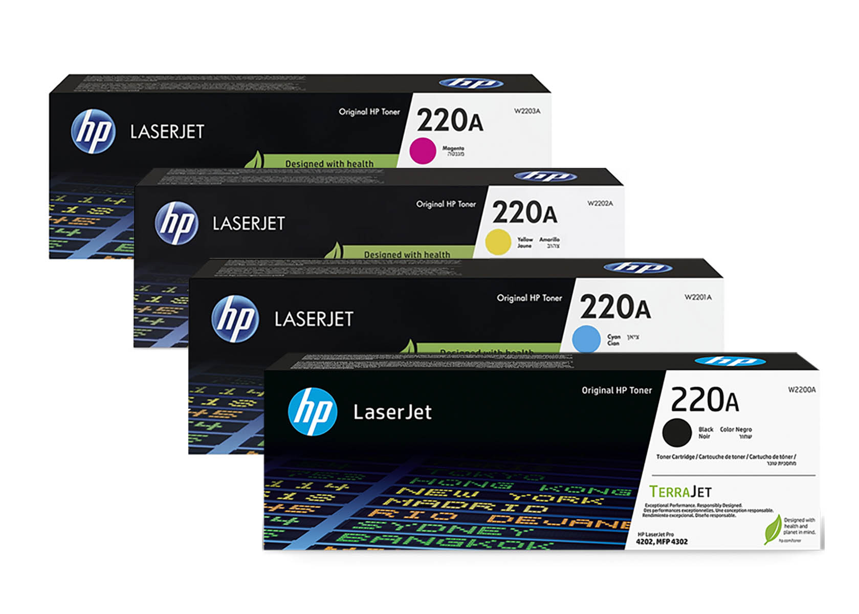 Original HP 220A SET / W2200A SET Multipack / Set mit allen vier Farben