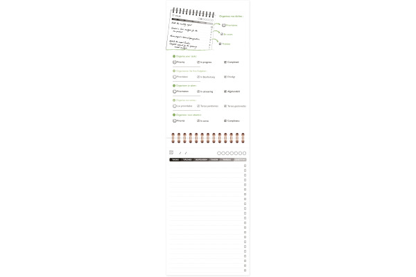CLAIREFON Agenda AgeBag undatiert 78619C Task M 125 Blatt tab. 12x20cm